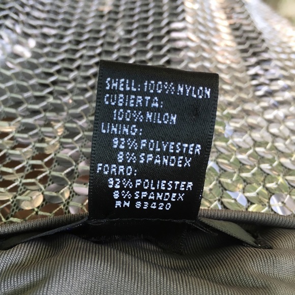 August Silk · Silver Sequin Short Sleeve Top Sz L - Picture 5 of 8